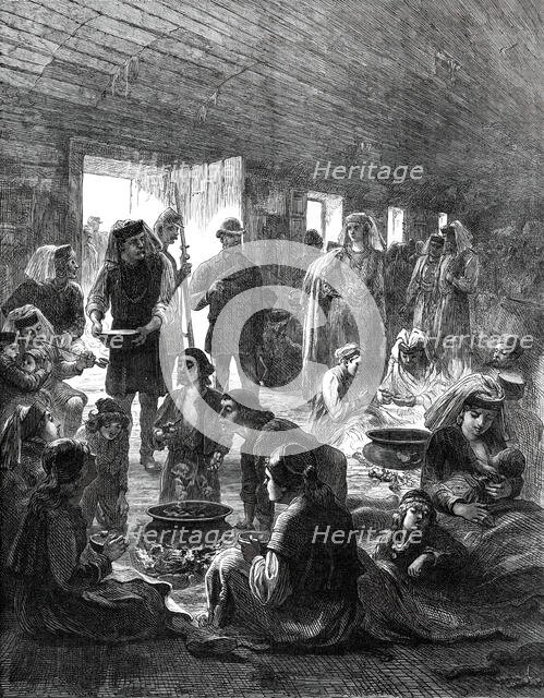 Herzegovinian Refugees at Ragusa, from a sketch by our special artist, 1876. Creator: Unknown.