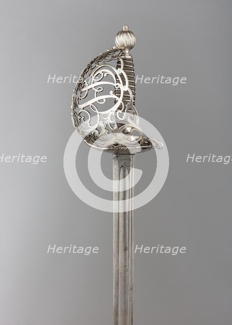 Basket-Hilted Sword, British, ca. 1750-60. Creator: Unknown.