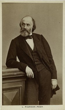 Portrait of the poet Victor de Laprade (1812-1883), c. 1870. Creator: Photo studio Mayer & Pierson.