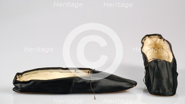 Evening slippers, French, 1845-65. Creator: J Petit.