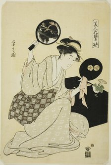 Takashima, from the series "A Collection of Flower-like Faces of..., late 18th/early 19th century. Creator: Hosoda Eishi.