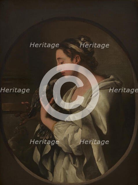 An Allegory, "Conjugal Love"; Young Woman with two Doves, 1741. Creator: Jean Francois de Troy.