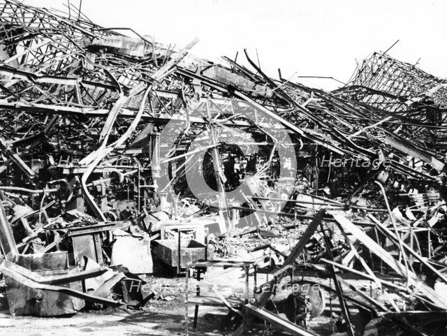 Renault factory destroyed by Allied bombing, Sevres, near Paris, 1940-1944. Artist: Unknown