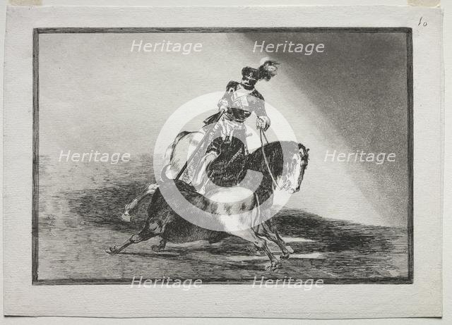 Charles V Spearing a Bull in the Ring at Valladolid, 1815-1816. Creator: Francisco de Goya (Spanish, 1746-1828).