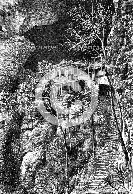 'Buddhist monastery, Yuen-Fu on the Min, South of Fuchu-Fu', c1890. Artist: Armand Kohl