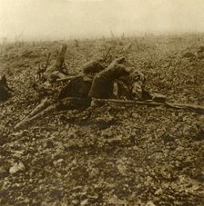 Dead soldier on Hill 304, after the Battle of Verdun, northern France, 1916. Artist: Unknown.