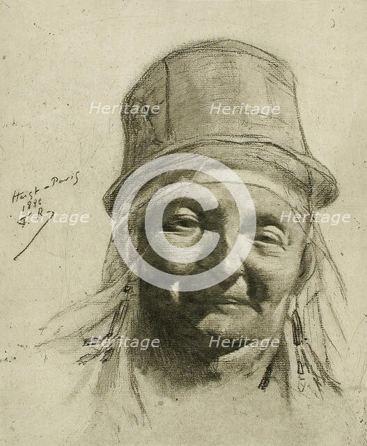 Tête de Zélandaise, 1886. Creator: Félicien Rops.