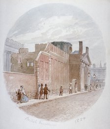 Part of a wall of the old British Museum, Bloomsbury, London, 1850. Artist: James Findlay