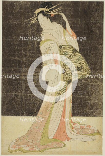 A Selection of Beauty from the Pleasure Quarters (Seiro bijin awase): Courtesans Hired..., c. 1794. Creator: Hosoda Eishi.