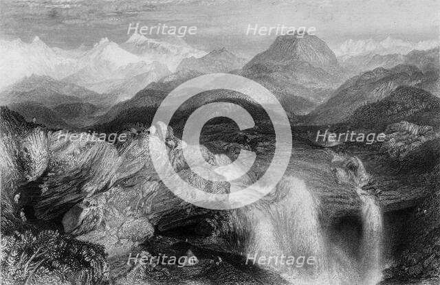 'Falls near the Source of the Jumna', 1845. Creator: Unknown.