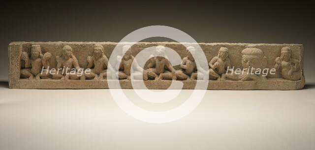 Lintel with the Nine Planetary Deities, between c.600 and c.625. Creator: Unknown.