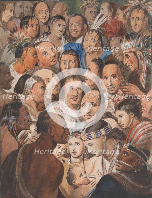 Tableau of Indian Faces, 1811-ca. 1813. Creator: John Lewis Krimmel.