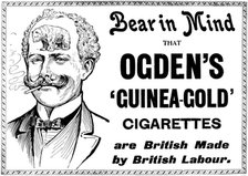 Advertisement for Ogden's 'Guinea-Gold' Cigarettes, 1898. Creator: Unknown.