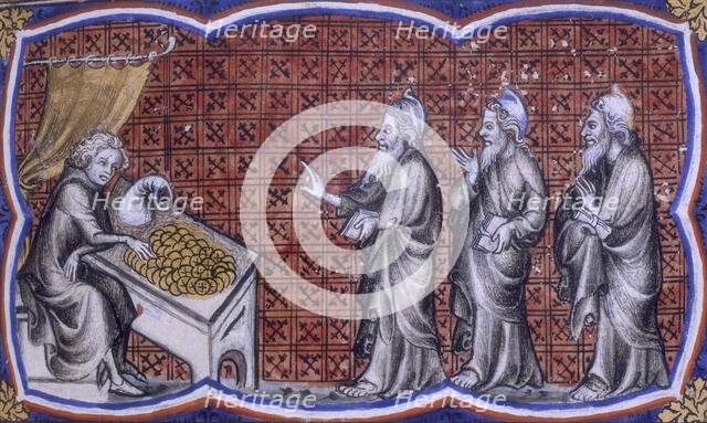 A scene from the Bible Historiale, 1357. Creator: Unknown.