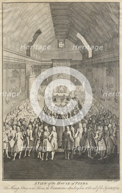 House of Lords, Westminster, London, 1755. Artist: Benjamin Cole.