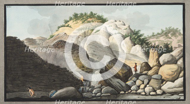 View of the hot spring, Pisciarelli, from a part of the Cone of the Solfaterra, 1776.