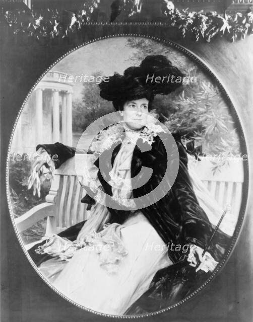 Edith Kermit Carow Roosevelt, three-quarter length portrait, seated on..., between c1902 and 1910. Creator: Frances Benjamin Johnston.