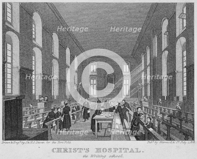 Christ's Hospital, City of London, 1823. Artist: James Sargant Storer
