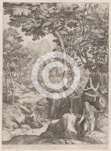 St Onuphrius in the Wilderness, 1574. Creator: Cornelis Cort.