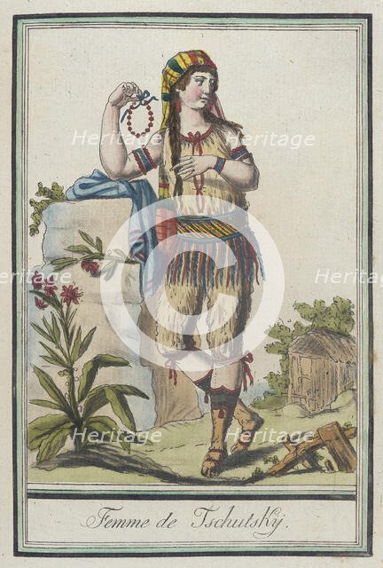 Costumes de Différent Pays, 'Femme de Tschutsky', c1797. Creators: Jacques Grasset de Saint-Sauveur, LF Labrousse.