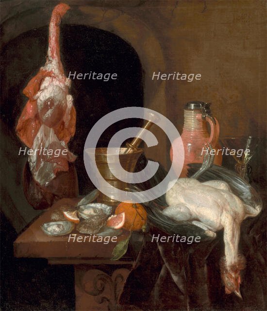 Preparations for a Meal, 1664. Creator: Abraham van Beyeren.