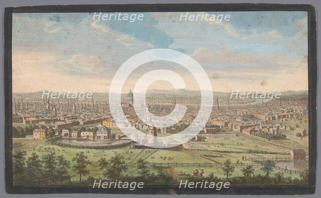 View of the city of London seen from the north side, 1753. Creator: Stevens.