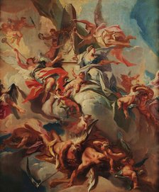 Glorification of the Duke Eberhard Louis of Württemberg, Early 1730s. Creator: Carlone, Carlo (1686-1775).