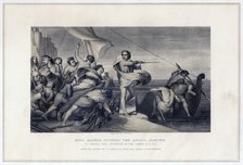 'King Alfred Inciting the Anglo-Saxons to Repel the Invasion of the Danes, 896', (c1847). Artist: Herbert Bourne
