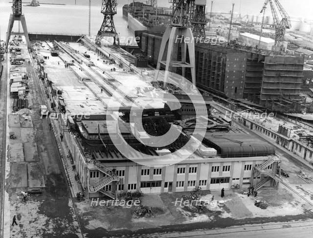 Kockums shipyard, Malmö, Sweden, 1959. Artist: Unknown