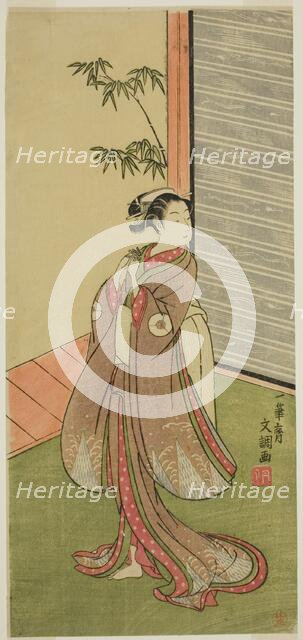 The Actor Iwai Hanshiro IV in a Female Role, c. 1769. Creator: Ippitsusai Buncho.