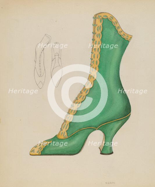Woman's Shoe, c. 1936. Creator: Nancy Crimi.