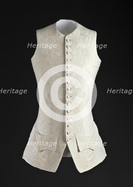 Man’s waistcoat, possibly England, c.1760. Creator: Unknown.