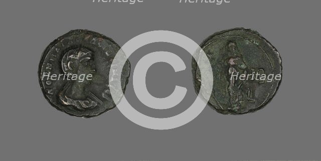 Tetradrachm (Coin) Portraying Empress Salonina, about 265. Creator: Unknown.