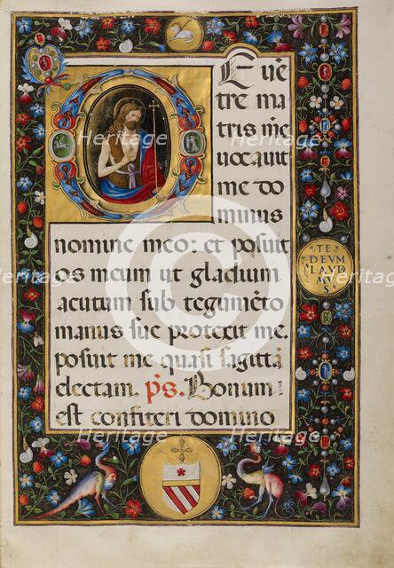 Initial D: Saint John the Baptist, about 1520. Creator: Matteo da Milano.