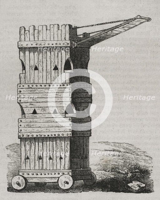 Siege tower or breaching tower - siege engine, 1852.  Creator: Unknown.