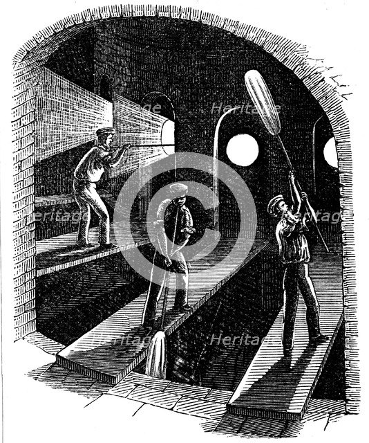 Blowing cylinder or sheet glass, c1860. Artist: Unknown