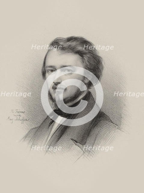 Portrait of the violinist and composer Hubert Léonard (1819-1890) , 1850. Creator: Fajans, Maksymilian (1827-1890).