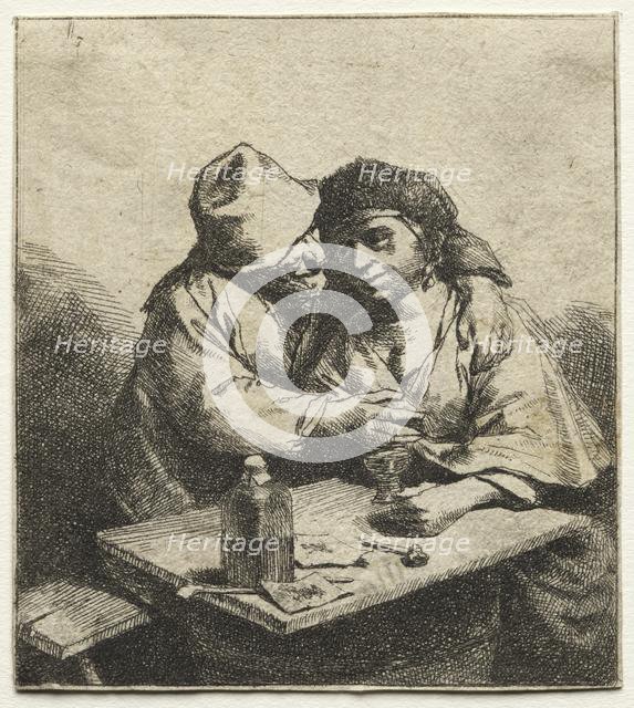 The Amorous Couple, mid 1600s. Creator: Cornelis Pietersz Bega (Dutch, 1631/32-1664).