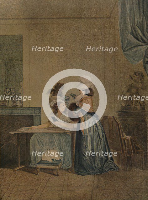 'Je M'Occupais En Attendant', (I am busy waiting), c1770, (1913). Artist: Romain Girard.