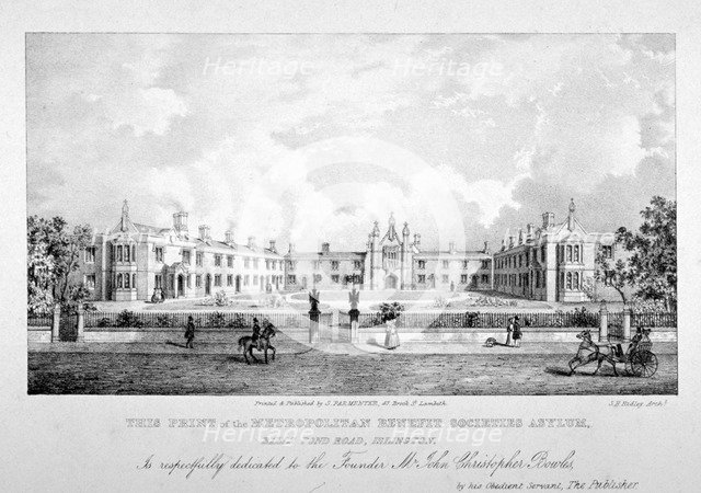 The Metropolitan Benefit Societies' Asylum, Balls Pond Road, Islington, London, c1835. Artist: Anon