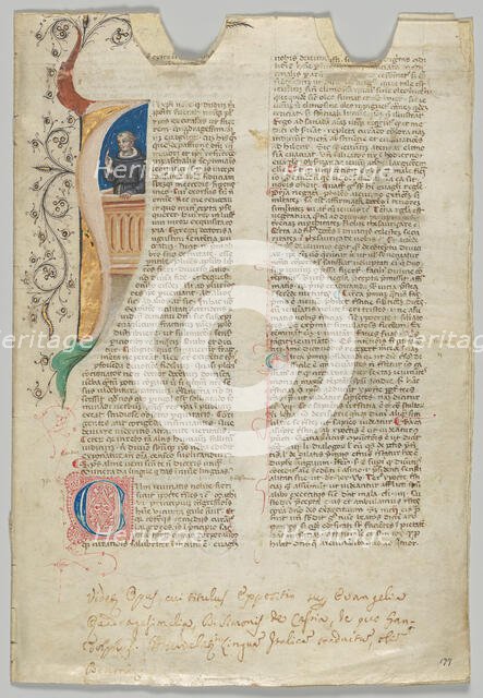 Manuscript Leaf, Italian, 14th century. Creator: Unknown.