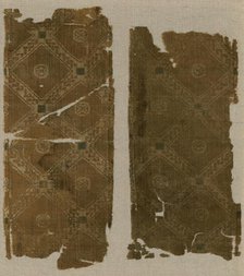 Two Border Fragments, Egypt, Roman period (30 B.C.- 641 A.D.), 5th/6th century. Creator: Unknown.