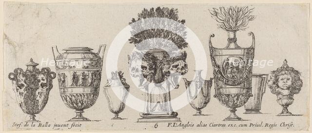 Fantastic Vases, probably 1646. Creator: Stefano della Bella.