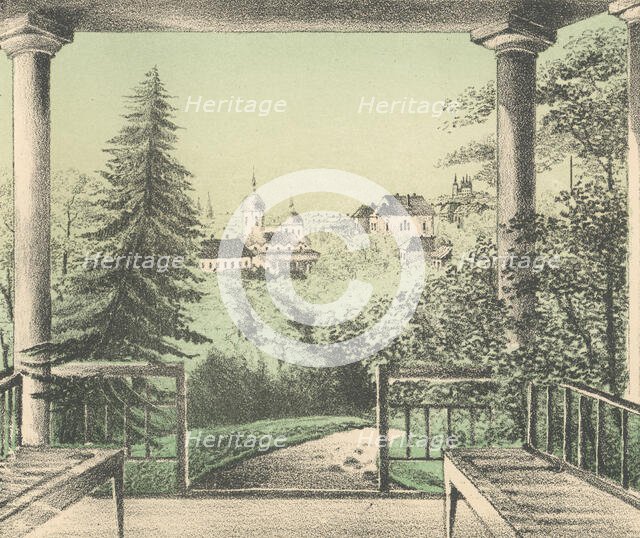 View of the Garden at the Summer House of V.I. Astashev, 1871. Creators: M Kolosov, J Rogulin.