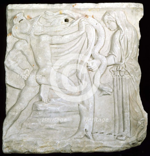 Jason and Medea (Relief of a sarcophagus). Creator: Art of Ancient Rome, Classical sculpture  .