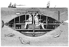 Goubet II, French electrically powered submarine adopted by the Russian government, 1890. Artist: Unknown