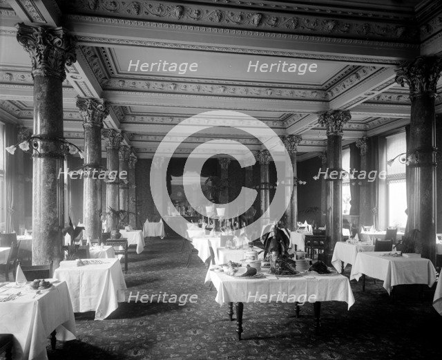 Interior of a restaurant in Fetter Lane, City of London, c1880.  Artist: Bedford Lemere and Company