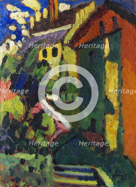 Stairway to the castle (Murnau), 1909. Creator: Kandinsky, Wassily Vasilyevich (1866-1944).