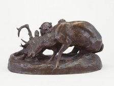 Locked in Death (Panther and Deer), Modeled 1896, cast 1896/99.  Creator: Edward Kemeys.