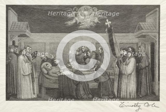 Old Italian Masters: Death of St. Francis, 1888-1892. Creator: Timothy Cole (American, 1852-1931).